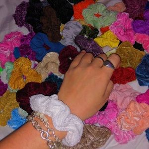 7 random velvet scrunchie bundles!